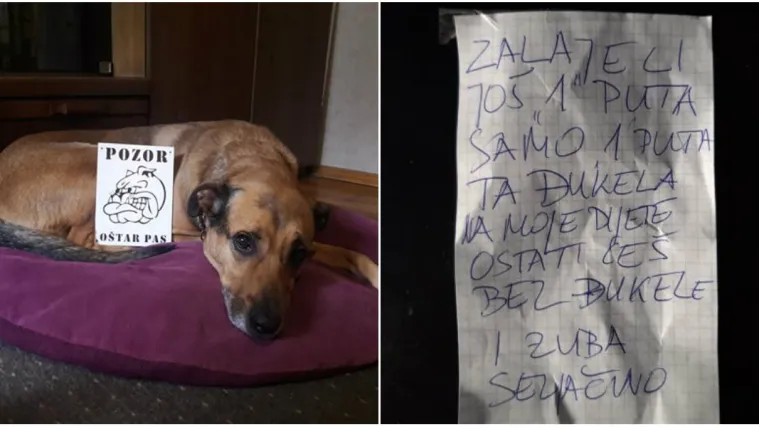 Susjed u sandučić ubacio prijeteću poruku: 'Zalaje li jo&scaron; jednom, ostat će&scaron; bez džukele i bez zuba'