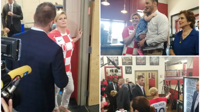 FOTO, VIDEO Kolinda Grabar-Kitarović u teretani: Stipe Miočić doveo i kćer da se s njom fotka