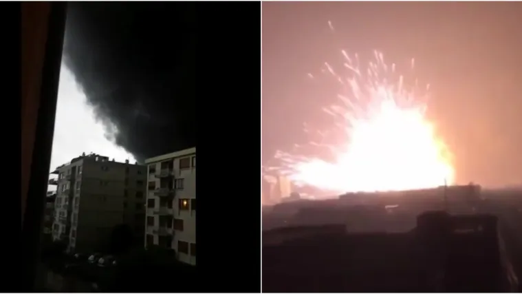 Dramatične snimke iz Francuske: Veliki požar u tvornici kemikalija!