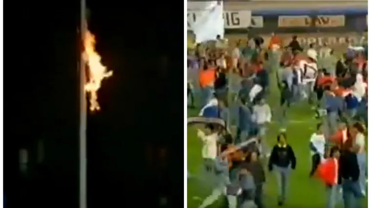 Igrači Partizana bježali, gorila zastava