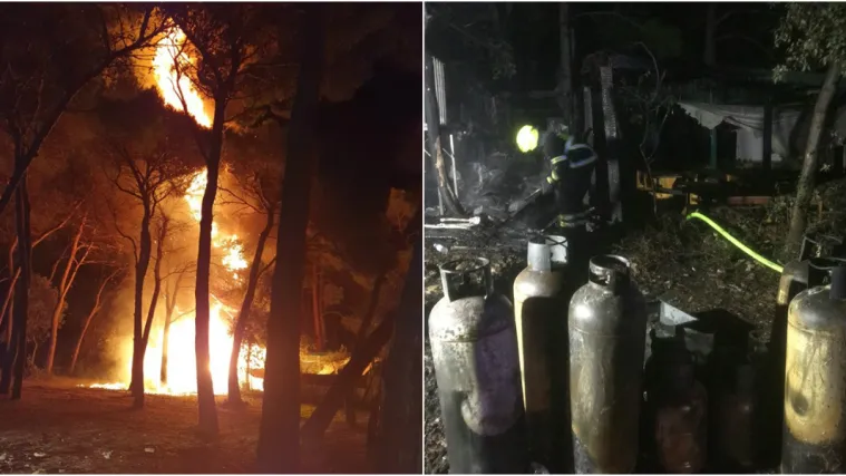 FOTO U Rovinju potpuno izgorio ugostiteljski objekt: Policija sumnja da je požar podmetnut