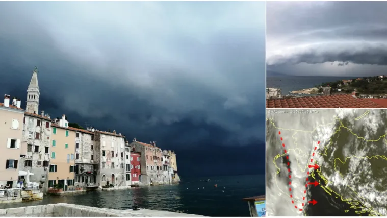 VIDEO Istru pogodilo snažno nevrijeme, na moru pijavice: Nebo se potpuno zacrnilo...