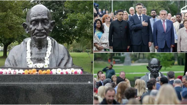 'Nema puta ka miru, mir je put': Na zagrebačkomu Bundeku otkrivena bista Mahatme Gandhija