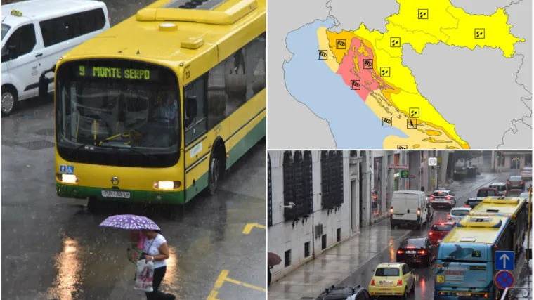 Oluje u Dalmaciji i Istri, poplavljene ceste, DHMZ u specijalnom priopćenju objavio &scaron;to slijedi