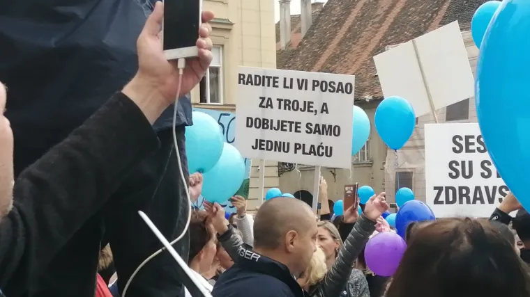 Veliki prosvjed: 'Sada medicinska sestra, sutra Krankenschwester'; Kujundžić ih ponovno odbio