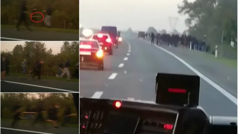 Zamaskirani huligani trčali po autocesti s palicama i letvama