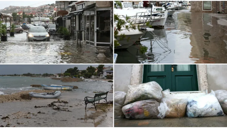 Kataklizma u Dalmaciji: Rive pod vodom, more do&scaron;lo do kuća, potop i u Dioklecijanovoj palači!