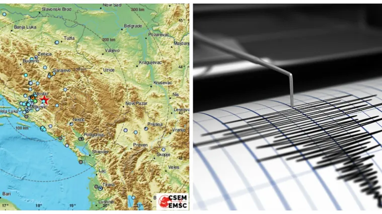 Dva potresa probudila građane BiH, osjetili se i u Dalmaciji: 'Sve se treslo, vrata, prozori...'