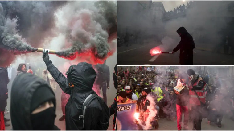 Francuska u kaosu zbog mirovinske reforme: Masovni &scaron;trajkovi, blokiran promet, masovno ga&scaron;enje struje...
