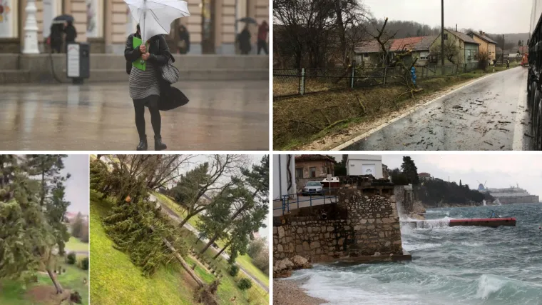 Nevrijeme poharalo Hrvatsku: Jak vjetar ru&scaron;io stabla i električne stupove, padala je i tuča...