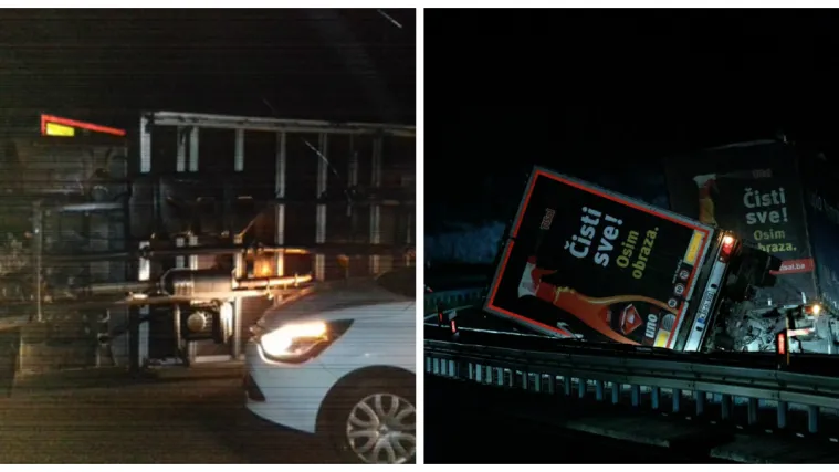 Autobusi i teretnjaci ne mogu do Dalmacije! Pogledajte trenutak u kojem je bura prevrnula kamion