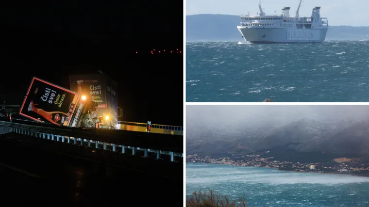 Zbog jakog vjetra kolaps u prometu: Kamioni i autobusi ne mogu do Dalmacije, u prekidu brodske linije