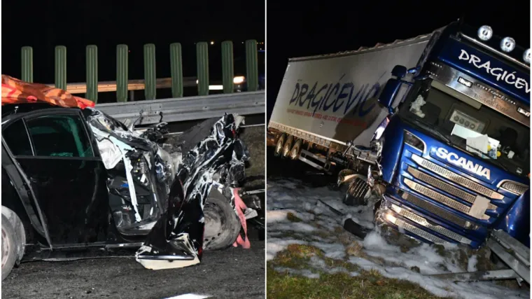 Skroz je 'skršio' automobil pa se razletio po autocesti; Dvoje teško ozlijeđenih