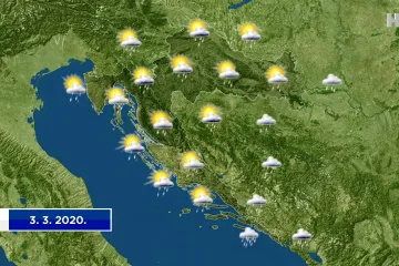 Bit će pljuskova, a ponegdje i snijega