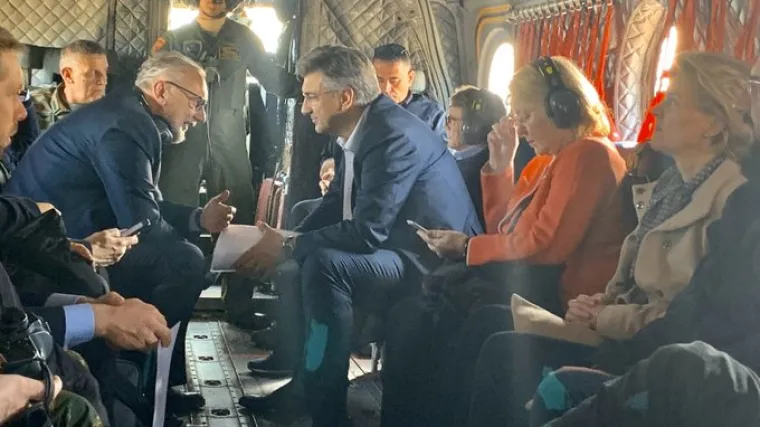 Europski &scaron;efovi preletjeli grčko-tursku granicu, dočekali ih građani; Plenković: 'Grčka je &scaron;tit EU'