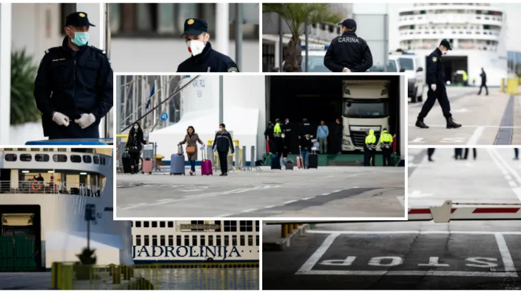 FOTO Trajekt iz Italije uplovio u Split: Dočekali ga policajci s maskama i rukavicama