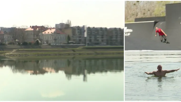 Osijek bez kafića, ljudi vježbaju i uživaju u prirodi i kažu: 'Nema bojazni od koronavirusa'