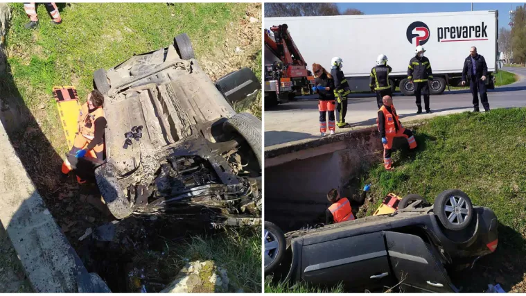 Tragedija u Osijeku: Automobil zavr&scaron;io u kanalu na krovu, jedna je osoba poginula