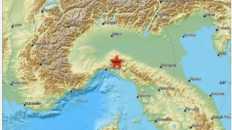 Epicentar je bio blizu Genove i na dubini od samo 2 kilometra