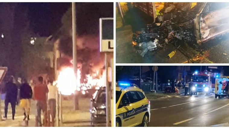 FOTO/VIDEO Teška nesreća u Sesvetama: BMW se zabio u kuću i zapalio. Vozača izvukli građani