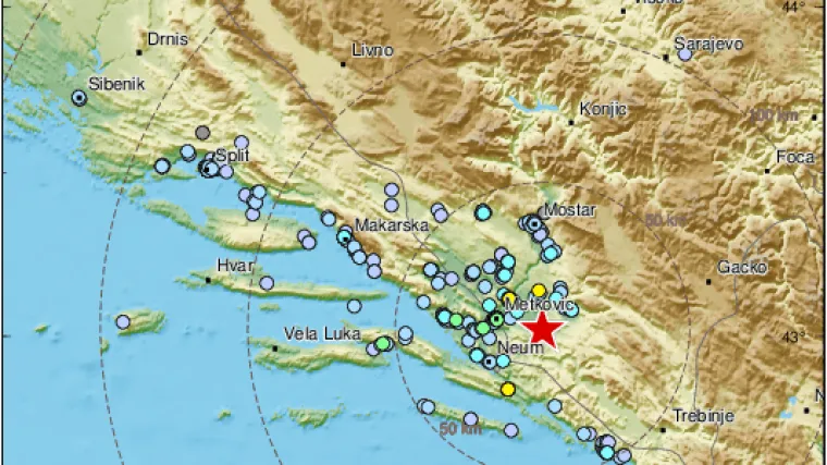 Trese se i jug Hrvatske, potres u BiH uznemirio građane: 'Tutanj i dugo je treslo'