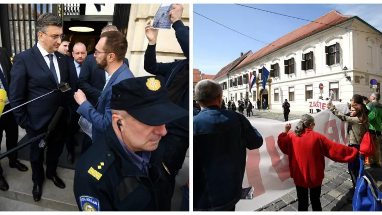 Plenkovića ipak dočekali prosvjednici, on se brani: 'HDZ je uplatio 1,1 mililjuna kuna za Zagreb'