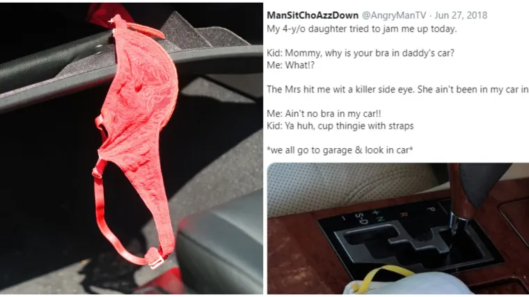 'Mama, za&scaron;to je tvoj grudnjak u tatinom autu?'; Mama: 'Molim? U tatinom autu nisam bila tjednima...'