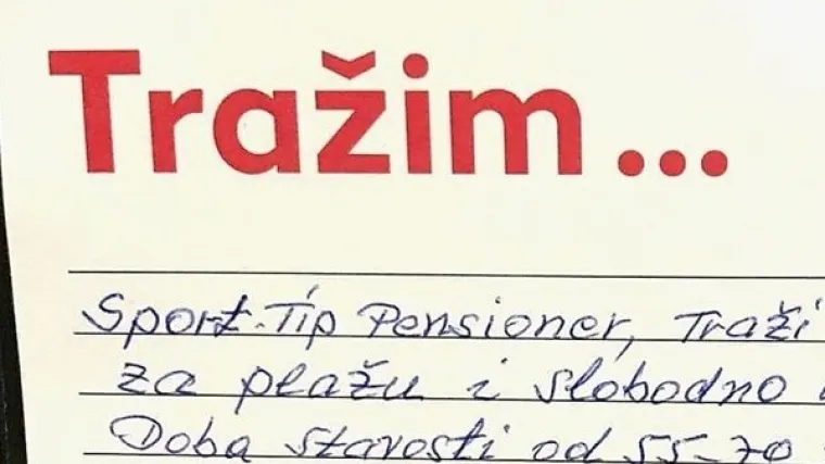 'Sportski tip pensioner traži prijateljicu za...'