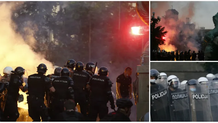 VIDEO Burno u Beogradu: Postao je ratna zona, bacaju se baklje, suzavac i kamenje