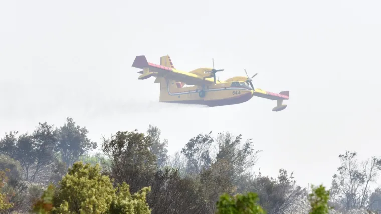 Gori borova &scaron;uma na te&scaron;ko pristupačnom terenu, mnogo vatrogasaca se bori s vatrom