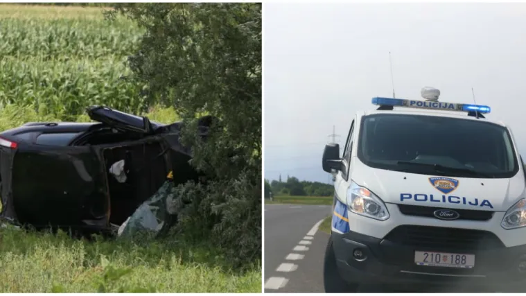 FOTO Sletio s ceste, vi&scaron;e puta se prevrnuo i ispao iz auta: Hitno je prevezen u bolnicu