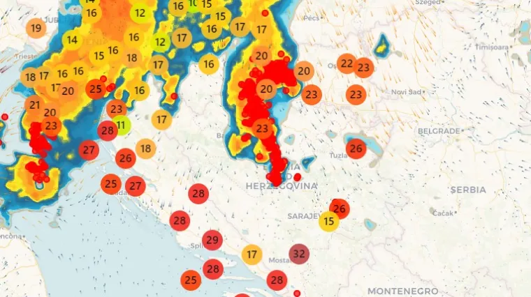 Temperature pale za desetak stupnjeva, a bilo je i tuče