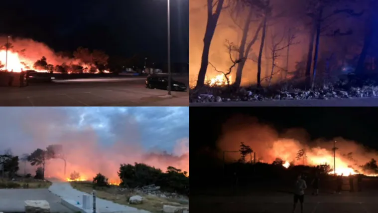 VIDEO Gorjelo Zrće! Na terenu je 50 vatrogasaca s 10 vatrogasnih kola. Stiže kanader