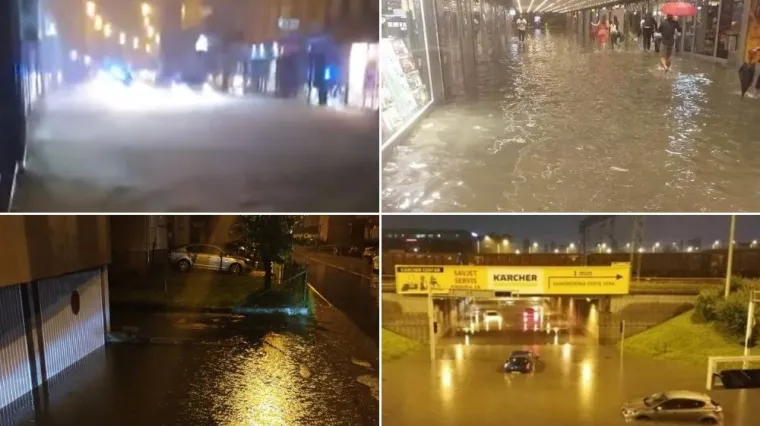 Padala obilna kiša, poplavljeni podrumi, garaže, Ilica...; promet nekim ulicama u prekidu