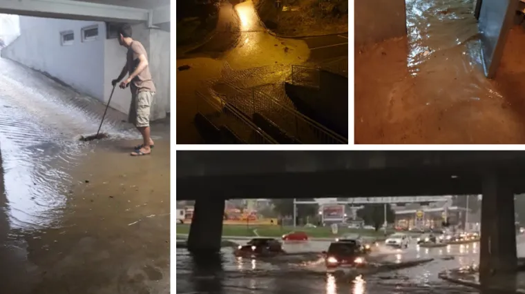 VIDEO Novo nevrijeme u Zagrebu: Poplavljene ceste i podrumi, u nekim dijelovima grada padala tuča