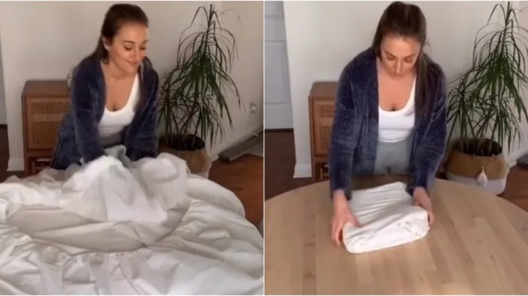 Pomoću ovog trika složite plahtu s gumicom u 30 sekundi