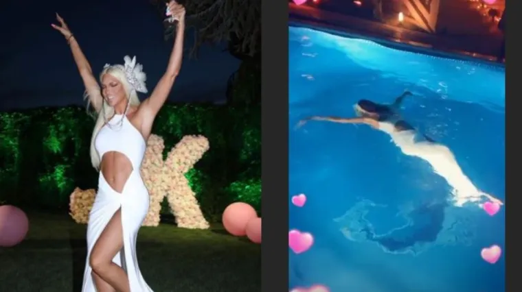 Mužu ni traga, a ona se u bazen bacila u skupocjenoj haljini