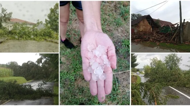 Jako nevrijeme pogodilo Međimurje: Padala tuča, vjetar trgao drveća i ru&scaron;io krovove
