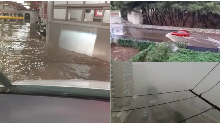 VIDEO &Scaron;ibenik pod vodom, padala i tuča: U velikoj podzemnoj garaži ispod Poljane nastao kaos