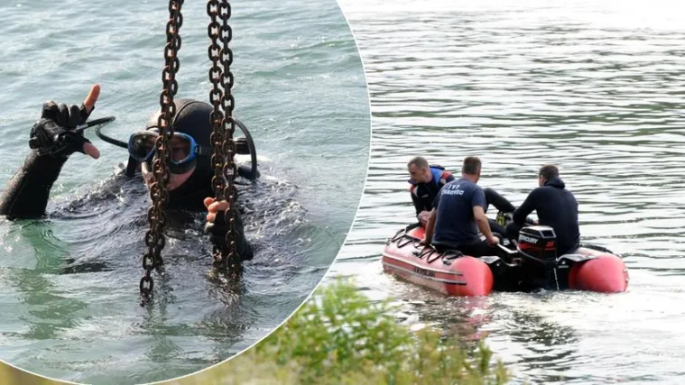 Vatrogasci i policija pomoću čeličnih sajli vadili automobil iz Drave nakon prometne nesreće