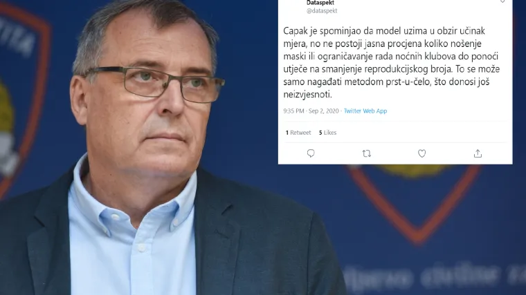Dataspekt prozvao Capaka za neutemeljena predviđanja pada zaraženih: 'Ako mu je netko prodao priču da je to moguće, to je stra&scaron;no!'