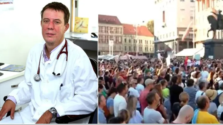 Pulmolog Srića: 'Sve koji su bili na prosvjedu u subotu proveo bih kroz odjele intenzivne u bolnicama'