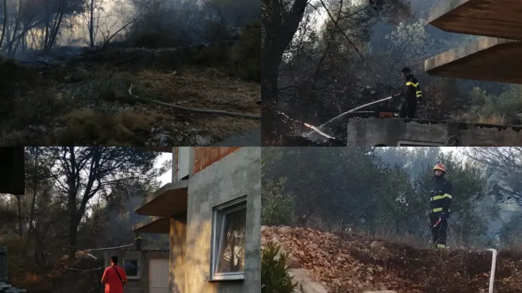 FOTO, VIDEO Veliki požar na Čiovu: Na terenu stotinjak vatrogasaca, kuće su obranjene! Kanaderi napu&scaron;taju požari&scaron;te