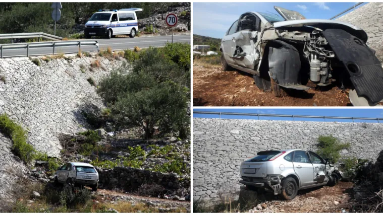 FOTO Vozač prebačen u bolnicu: Fordom sletio s ceste u duboku provaliju!