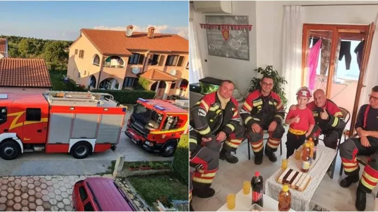 Ovo će vas dirnuti: Dječaka iz Umaga za rođendan iznenadila cijela vatrogasna smjena