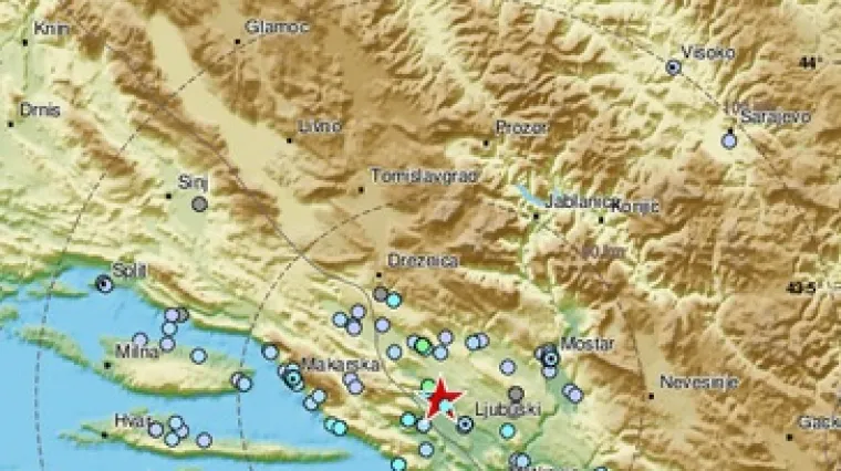 Podrhtavanje od 3.5 stupnjeva po Richteru s epicentrom u blizini Ljubu&scaron;kog, osjetilo se i Dalmaciji