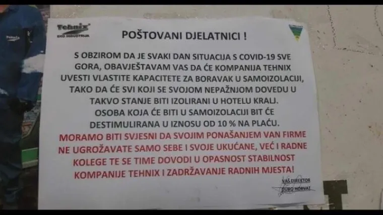 Direktor uzima radnicima 10 posto plaće ako zavr&scaron;e u samoizolaciji koju moraju odraditi u - hotelu!