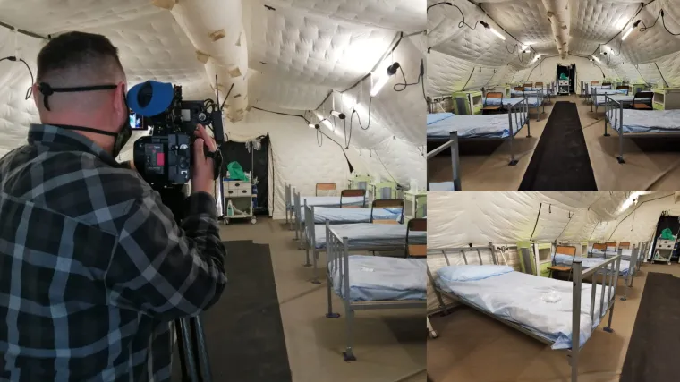 FOTO, VIDEO RTL-ova kamera jedina u &scaron;atoru ispred KB Dubrava: Kreveti namje&scaron;teni, upaljene grijalice, stigao i kisik...