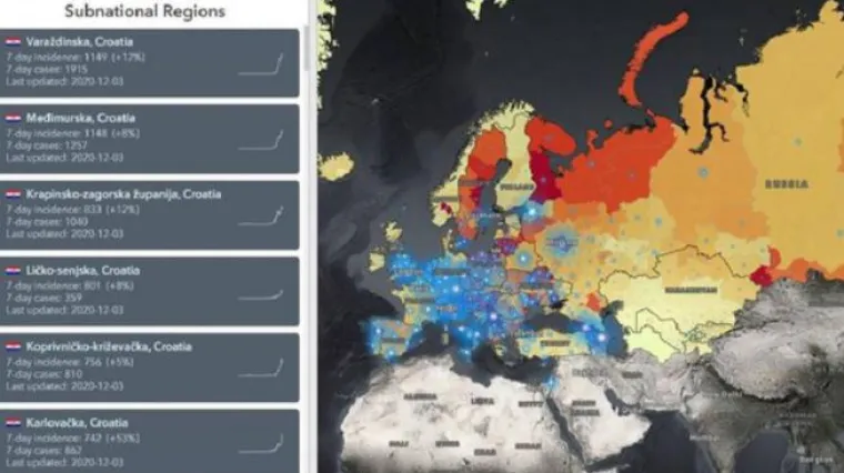 WHO objavio tablicu najgorih Covid-područja: Hrvatske županije zauzimaju prvih &scaron;est mjesta