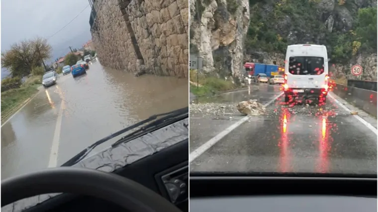 Poplave i odroni zadaju probleme, a jedan auto 'zapeo' u Dubokoj ljutoj